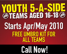 Professionally run Youth 5 a side leagues
